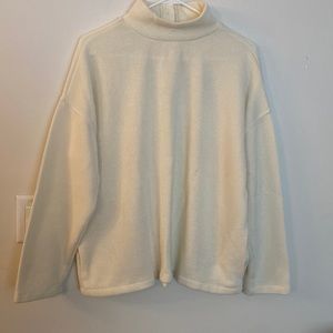 Madewell Women’s thermal mock neck sweater/shirt w/ back button detail & pockets